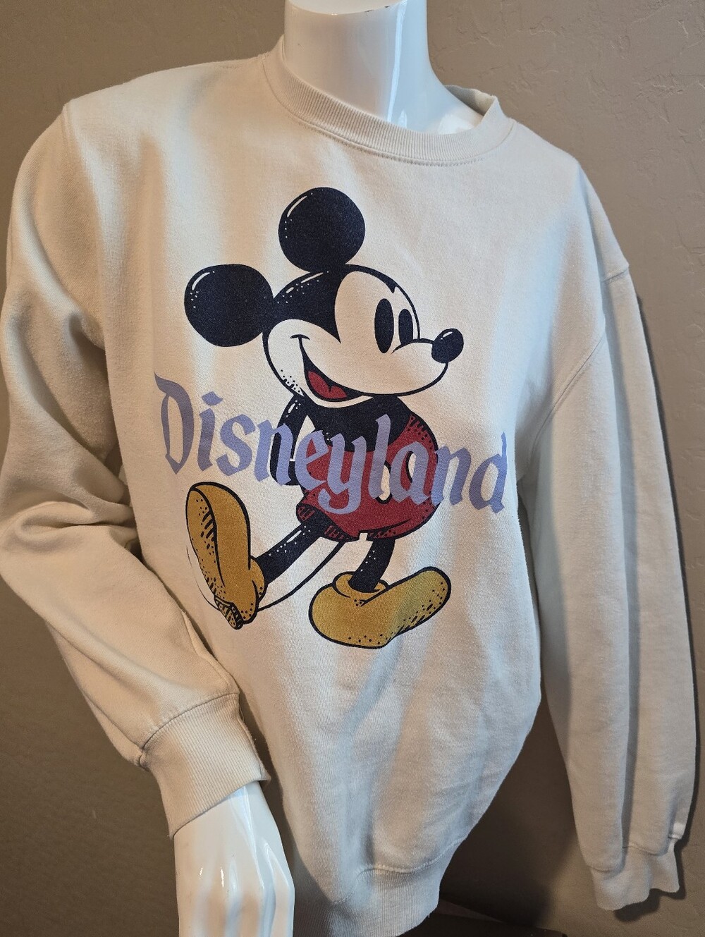 Disney Cream Crewneck with Mickey Graphic